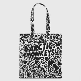 Шоппер 3D с принтом Arctic monkeys Pattern в Санкт-Петербурге, 100% полиэстер | Плотность: 200 г/м2; Размер: 34×35 см; Высота лямок: 30 см | alternative | arctic monkeys | metall | music | rock | альтернатива | арктик монкейс | арктические обезьяны | металл | музыка | рок