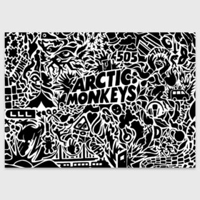 Поздравительная открытка с принтом Arctic monkeys Pattern в Санкт-Петербурге, 100% бумага | плотность бумаги 280 г/м2, матовая, на обратной стороне линовка и место для марки
 | alternative | arctic monkeys | metall | music | rock | альтернатива | арктик монкейс | арктические обезьяны | металл | музыка | рок