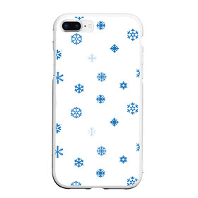 Чехол для iPhone 7Plus/8 Plus матовый с принтом Снег идёт в Санкт-Петербурге, Силикон | Область печати: задняя сторона чехла, без боковых панелей | мороз | новогодний | новый год | паттерн | рождественски | рождество | сезон | снег | снегопад | снежинки | хима | холод | холодно