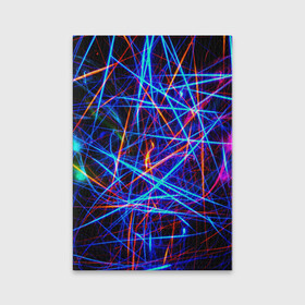 Обложка для паспорта матовая кожа с принтом NEON LINES Glowing Lines Effect в Санкт-Петербурге, натуральная матовая кожа | размер 19,3 х 13,7 см; прозрачные пластиковые крепления | Тематика изображения на принте: rave neon | живые линии | неновые лучи | неон | неоновая лампа | неоновая ночь | неоновые ленты | неоновые линии разных цветов | неоновый рейв | светящиеся линии | флекс неон | эффект неона