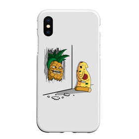 Чехол для iPhone XS Max матовый с принтом HERES PINEAPPLE в Санкт-Петербурге, Силикон | Область печати: задняя сторона чехла, без боковых панелей | here | is | johnny | mem | meme | memes | pineapple | pizza | shining | ананас | джонни | мем | мемы | пица | пицца | сияние | это