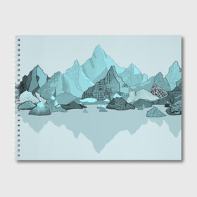 Альбом для рисования с принтом Голубой горный пейзаж с темно-серыми тенями в Санкт-Петербурге, 100% бумага
 | матовая бумага, плотность 200 мг. | Тематика изображения на принте: голубые горы | горный | горный массив | горный пейзаж | горы | горы в снегу | для сноуборда | для туристов | заснеженные горы | зимние горы | зимний | лыжный | снежные горы | сноуборд