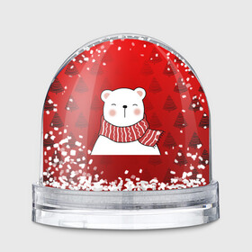 Игрушка Снежный шар с принтом МЕДВЕЖОНОК УМКА БЕЛЫЙ МИШКА в Санкт-Петербурге, Пластик | Изображение внутри шара печатается на глянцевой фотобумаге с двух сторон | 2021 | new year | деда мороза | друг | ёлка | ёлочка | к нам приходит | как у всех | клауса | костюм | красный | медведь | медвежонок | новогодний | новый год | праздник | рекомендации | рождество | санты | узор