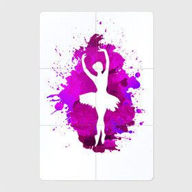 Магнитный плакат 2Х3 с принтом Балерина силуэт в красках в Санкт-Петербурге, Полимерный материал с магнитным слоем | 6 деталей размером 9*9 см | ballerina | ballet | dance | girl | артист балета | балерина | балет | брызги краски | девушка | девушка танцует | искусство | краска | пуанты | силуэт | танец | танцовщица | танцующая девушка | танцы | хареография
