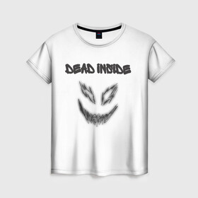 Женская футболка 3D с принтом Zxc Smile в Санкт-Петербурге, 100% полиэфир ( синтетическое хлопкоподобное полотно) | прямой крой, круглый вырез горловины, длина до линии бедер | dead inside | demon | depression | dota 2 | drain | phonk | smile | tilted | zxc | zxcursed