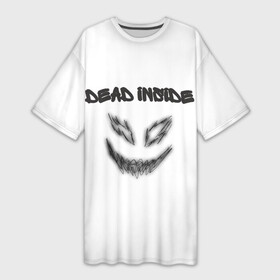 Платье-футболка 3D с принтом Zxc Smile в Санкт-Петербурге,  |  | dead inside | demon | depression | dota 2 | drain | phonk | smile | tilted | zxc | zxcursed