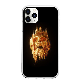 Чехол для iPhone 11 Pro матовый с принтом GOLDEN SKULL | ЗОЛОТОЙ ЧЕРЕП в Санкт-Петербурге, Силикон |  | Тематика изображения на принте: art | bones | design | gold | skull | золото | череп