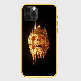 Чехол для iPhone 12 Pro Max с принтом GOLDEN SKULL | ЗОЛОТОЙ ЧЕРЕП в Санкт-Петербурге, Силикон |  | art | bones | design | gold | skull | золото | череп