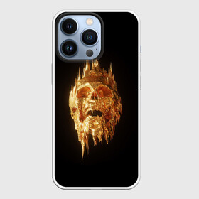 Чехол для iPhone 13 Pro с принтом GOLDEN SKULL | ЗОЛОТОЙ ЧЕРЕП в Санкт-Петербурге,  |  | Тематика изображения на принте: art | bones | design | gold | skull | золото | череп