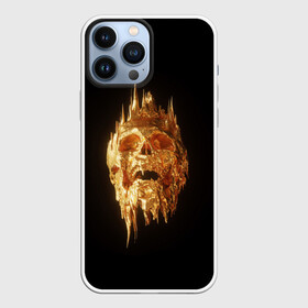 Чехол для iPhone 13 Pro Max с принтом GOLDEN SKULL | ЗОЛОТОЙ ЧЕРЕП в Санкт-Петербурге,  |  | Тематика изображения на принте: art | bones | design | gold | skull | золото | череп