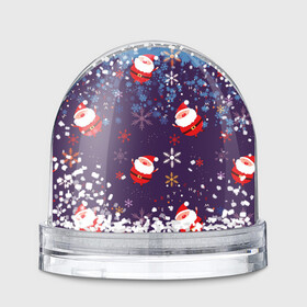 Игрушка Снежный шар с принтом Дед Мороз в снежинках в Санкт-Петербурге, Пластик | Изображение внутри шара печатается на глянцевой фотобумаге с двух сторон | 2021 | happy new year 2022 | дед мороз | новый год | новый год 2022 | праздник | санта | снежинки