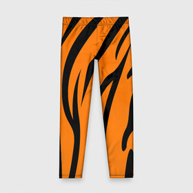 Детские леггинсы 3D с принтом Текстура тигра/tiger в Санкт-Петербурге, полиэстер 85%, спандекс 15% | эластичный пояс, зауженный крой | tiger | кошка | оранжевый черный | символ 22 года | текстура | тигр