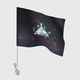 Флаг для автомобиля с принтом Треугольник Cognito Inc в Санкт-Петербурге, 100% полиэстер | Размер: 30*21 см | космос | люди | персонажи | собрание | треугольник