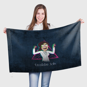 Флаг 3D с принтом Ридли Cognito Inc в Санкт-Петербурге, 100% полиэстер | плотность ткани — 95 г/м2, размер — 67 х 109 см. Принт наносится с одной стороны | глюк | девушка | знак | персонаж | треугольник