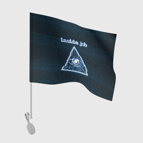 Флаг для автомобиля с принтом Всевидящее Cognito Inc в Санкт-Петербурге, 100% полиэстер | Размер: 30*21 см | глаз | знак | помехи | треугольник | экран