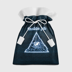 Подарочный 3D мешок с принтом Всевидящее Cognito Inc в Санкт-Петербурге, 100% полиэстер | Размер: 29*39 см | глаз | знак | помехи | треугольник | экран