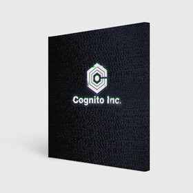 Холст квадратный с принтом Экран Cognito Inc в Санкт-Петербурге, 100% ПВХ |  | знак | лого | надпись | помехи | экран