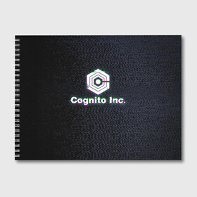 Альбом для рисования с принтом Экран Cognito Inc в Санкт-Петербурге, 100% бумага
 | матовая бумага, плотность 200 мг. | знак | лого | надпись | помехи | экран