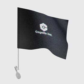 Флаг для автомобиля с принтом Экран Cognito Inc в Санкт-Петербурге, 100% полиэстер | Размер: 30*21 см | знак | лого | надпись | помехи | экран