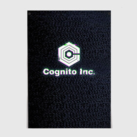 Постер с принтом Экран Cognito Inc в Санкт-Петербурге, 100% бумага
 | бумага, плотность 150 мг. Матовая, но за счет высокого коэффициента гладкости имеет небольшой блеск и дает на свету блики, но в отличии от глянцевой бумаги не покрыта лаком | знак | лого | надпись | помехи | экран