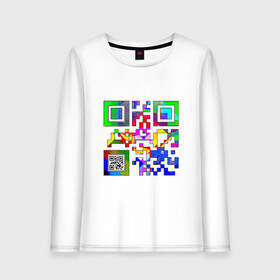 Женский лонгслив хлопок с принтом Color QR в Санкт-Петербурге, 100% хлопок |  | coronavirus | covid | covid19 | qr code | qr код | sputnik | вакцина | вакцинация | вирус | здоровье | изоляция | иммунитет | карантин | ковид | код | корона | коронавирус | маркировка | маска | матрица | п | пандемия