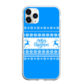 Чехол для iPhone 11 Pro матовый с принтом MERRY CHRISTMAS | BLUE в Санкт-Петербурге, Силикон |  | 2020 | 2021 | 2022 | christmas | merry | santa | дед мороз | кот | леденец | мяу | нг | новогодний | новый год | олени | рождество | санта клаус | свитер | узоры