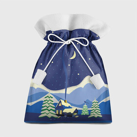 Подарочный 3D мешок с принтом Домик в горах в Санкт-Петербурге, 100% полиэстер | Размер: 29*39 см | Тематика изображения на принте: альпы | гора | горы | дом | домик | елка | ель | зима | снег | снежок | сорока | сосна
