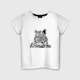 Детская футболка хлопок с принтом Черный Тигр 2022 в Санкт-Петербурге, 100% хлопок | круглый вырез горловины, полуприлегающий силуэт, длина до линии бедер | 2022 | год тигра 2022 | новогодние праздники | новый год