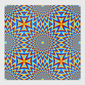 Магнитный плакат 3Х3 с принтом Пульсирующий синий цветок (иллюзия движения) в Санкт-Петербурге, Полимерный материал с магнитным слоем | 9 деталей размером 9*9 см | абстракция | аум | галлюцинация | зазеркалье | игра ума | иллюзии | индиго | майя | мантра | медитация | мираж | неон | нирвана | обман зрения | ом | оптические иллюзии | просветление | психоделика