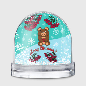 Игрушка Снежный шар с принтом Мишка и рождество в Санкт-Петербурге, Пластик | Изображение внутри шара печатается на глянцевой фотобумаге с двух сторон | 2022 | merry christmas | ветки | год тигра | детский | животные | зима | зимний | лес | медведь | мишка | мультяшный | новогодний | новый год | подарок | праздничный | рождество | рябина | снег | снегопад