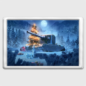 Магнит 45*70 с принтом World of Tanks Christmas в Санкт-Петербурге, Пластик | Размер: 78*52 мм; Размер печати: 70*45 | art | christmas | gifts | moon | new year | night | snow | tank | tree | winter | world of tanks | арт | елка | зима | луна | новый год | ночь | подарки | рождество | снег | танк