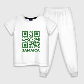 Детская пижама хлопок с принтом QR Jamaica в Санкт-Петербурге, 100% хлопок |  брюки и футболка прямого кроя, без карманов, на брюках мягкая резинка на поясе и по низу штанин
 | Тематика изображения на принте: coronavirus | covid | covid19 | qr code | qr код | sputnik | вакцина | вакцинация | вирус | здоровье | изоляция | иммунитет | карантин | ковид | код | корона | коронавирус | маркировка | маска | матрица | п | пандемия