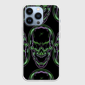 Чехол для iPhone 13 Pro с принтом Skulls vanguard pattern 2077 в Санкт-Петербурге,  |  | Тематика изображения на принте: fashion | hype | neon | pattern | skull | vanguard | авангард | неон | узор | хайп | череп
