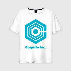 Женская футболка хлопок Oversize с принтом Корпорация Заговор Cognito Inc в Санкт-Петербурге, 100% хлопок | свободный крой, круглый ворот, спущенный рукав, длина до линии бедер
 | Тематика изображения на принте: cognito inc | inside job | shadow government | когнито | корпорация заговор | мультфильм | рейган ридли | теневое правительство | теории заговора