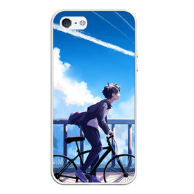Чехол для iPhone 5/5S матовый с принтом ПАРЕНЬ НА ВЕЛОСИПЕДЕ в Санкт-Петербурге, Силикон | Область печати: задняя сторона чехла, без боковых панелей | sport | аниме | в топе | велопрогулка | велосипед | вперед | для друга | к мечте | как у всех | парень | подарок | прокатиться | рекомендации | светлое будущее | спорт