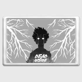 Магнит 45*70 с принтом DEAD INSIDE (Mob psycho) в Санкт-Петербурге, Пластик | Размер: 78*52 мм; Размер печати: 70*45 | dead inside | mob psycho | аниме | ветки | персонаж | рисунок