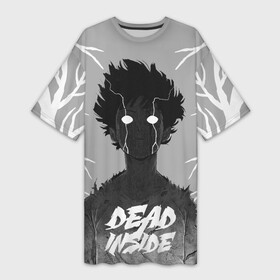 Платье-футболка 3D с принтом DEAD INSIDE (Mob psycho) в Санкт-Петербурге,  |  | dead inside | mob psycho | аниме | ветки | персонаж | рисунок