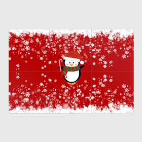 Магнитный плакат 3Х2 с принтом Пингвин в новогодней шапочке в Санкт-Петербурге, Полимерный материал с магнитным слоем | 6 деталей размером 9*9 см | 2021 | 2022 | happy new year 2022 | новогодний пингвин | новый год | новый год 2022 | пингвин | праздник | снежинки | снежный пингвин