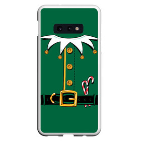 Чехол для Samsung S10E с принтом Christmas Elf Outfit в Санкт-Петербурге, Силикон | Область печати: задняя сторона чехла, без боковых панелей | Тематика изображения на принте: christmas | claus | clothes | deer | elf | frost | helpers | new | north | outfit | pole | santa | year | год | дед | клаус | мороз | новый | одежда | олени | полюс | помощники | рождественский | рождество | санта | санты | северный | эльф