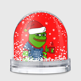 Игрушка Снежный шар с принтом Pepe New Year    Pepe the Frog в Санкт-Петербурге, Пластик | Изображение внутри шара печатается на глянцевой фотобумаге с двух сторон | Тематика изображения на принте: pepe | pepe new year | pepe the frog | лягушенок пепе | лягушка | лягушка мем | мемы | новогодние | новогодние мемы | новый год | пепе | с новым годом