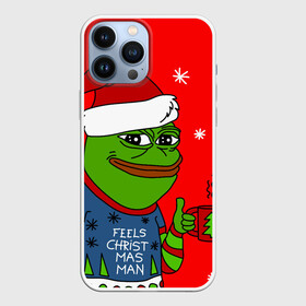 Чехол для iPhone 13 Pro Max с принтом Pepe New Year    Pepe the Frog в Санкт-Петербурге,  |  | Тематика изображения на принте: pepe | pepe new year | pepe the frog | лягушенок пепе | лягушка | лягушка мем | мемы | новогодние | новогодние мемы | новый год | пепе | с новым годом