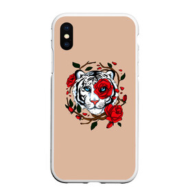 Чехол для iPhone XS Max матовый с принтом White Tiger Symbol в Санкт-Петербурге, Силикон | Область печати: задняя сторона чехла, без боковых панелей | Тематика изображения на принте: blue | christmas | eyes | face | flowers | glow | muzzle | new | rose | snow | symbol | tiger | tulip | white | winter | year | белый | глаза | год | года | зима | лицо | нового | новый | рождество | свечение | символ | синее | тигр | тигра