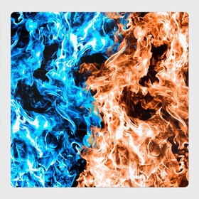 Магнитный плакат 3Х3 с принтом Огненное пламя в Санкт-Петербурге, Полимерный материал с магнитным слоем | 9 деталей размером 9*9 см | blue fire | blue flame | fire | fire and ice | fire and water | flame | neon | в огне | горящий | инь ян | инь янь | искры | неон | неоновый огонь | огненный | огонь | огонь и вода | огонь и лед | пламя | пожар | противостояние