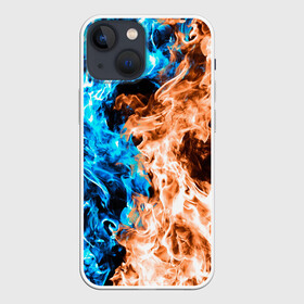 Чехол для iPhone 13 mini с принтом Огненное пламя в Санкт-Петербурге,  |  | blue fire | blue flame | fire | fire and ice | fire and water | flame | neon | в огне | горящий | инь ян | инь янь | искры | неон | неоновый огонь | огненный | огонь | огонь и вода | огонь и лед | пламя | пожар | противостояние