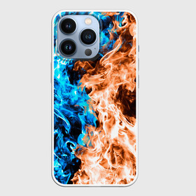 Чехол для iPhone 13 Pro с принтом Огненное пламя в Санкт-Петербурге,  |  | blue fire | blue flame | fire | fire and ice | fire and water | flame | neon | в огне | горящий | инь ян | инь янь | искры | неон | неоновый огонь | огненный | огонь | огонь и вода | огонь и лед | пламя | пожар | противостояние