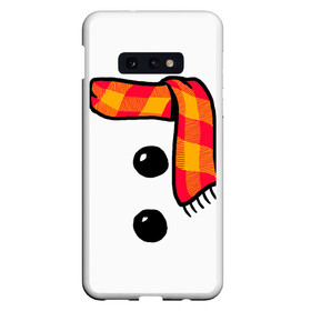 Чехол для Samsung S10E с принтом Snowman Outfit в Санкт-Петербурге, Силикон | Область печати: задняя сторона чехла, без боковых панелей | Тематика изображения на принте: attributes | buttons | christmas | new | scarf | snow | snowman | snowy | woman | year | атрибутика | баба | год | новый | пуговица | пуговицы | рождество | снег | снеговик | снежная | шарф