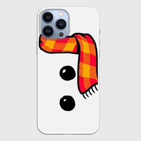 Чехол для iPhone 13 Pro Max с принтом Snowman Outfit в Санкт-Петербурге,  |  | Тематика изображения на принте: attributes | buttons | christmas | new | scarf | snow | snowman | snowy | woman | year | атрибутика | баба | год | новый | пуговица | пуговицы | рождество | снег | снеговик | снежная | шарф