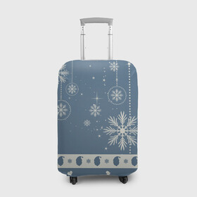 Чехол для чемодана 3D с принтом Капелька новогоднего настроения в Санкт-Петербурге, 86% полиэфир, 14% спандекс | двустороннее нанесение принта, прорези для ручек и колес | 2021 | 2022 | happy new year | happy new year 2022 | новый год | новый год 2022 | санта | снежинки