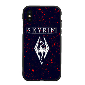 Чехол для iPhone XS Max матовый с принтом TESV: SKYRIM   Брызги в Санкт-Петербурге, Силикон | Область печати: задняя сторона чехла, без боковых панелей | bethesda | elder | game | games | logo | online | paint | rpg | scrolls | skyrim | tes | the | бетесда | брызги | дракон | драконы | игра | игры | краска | лого | онлайн | рпг | символ | символы | скайрим | тес | тэс