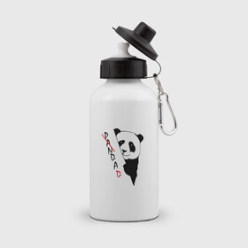 Бутылка спортивная с принтом Пандочка (смешная) в Санкт-Петербурге, металл | емкость — 500 мл, в комплекте две пластиковые крышки и карабин для крепления | девушке | интересный | панда | подарок | смешная
